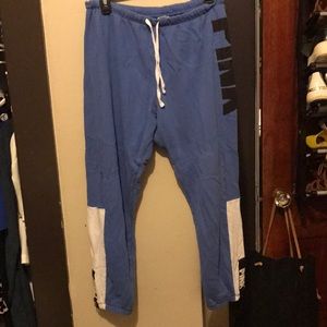 Pink Joggers Blue and White Size Large